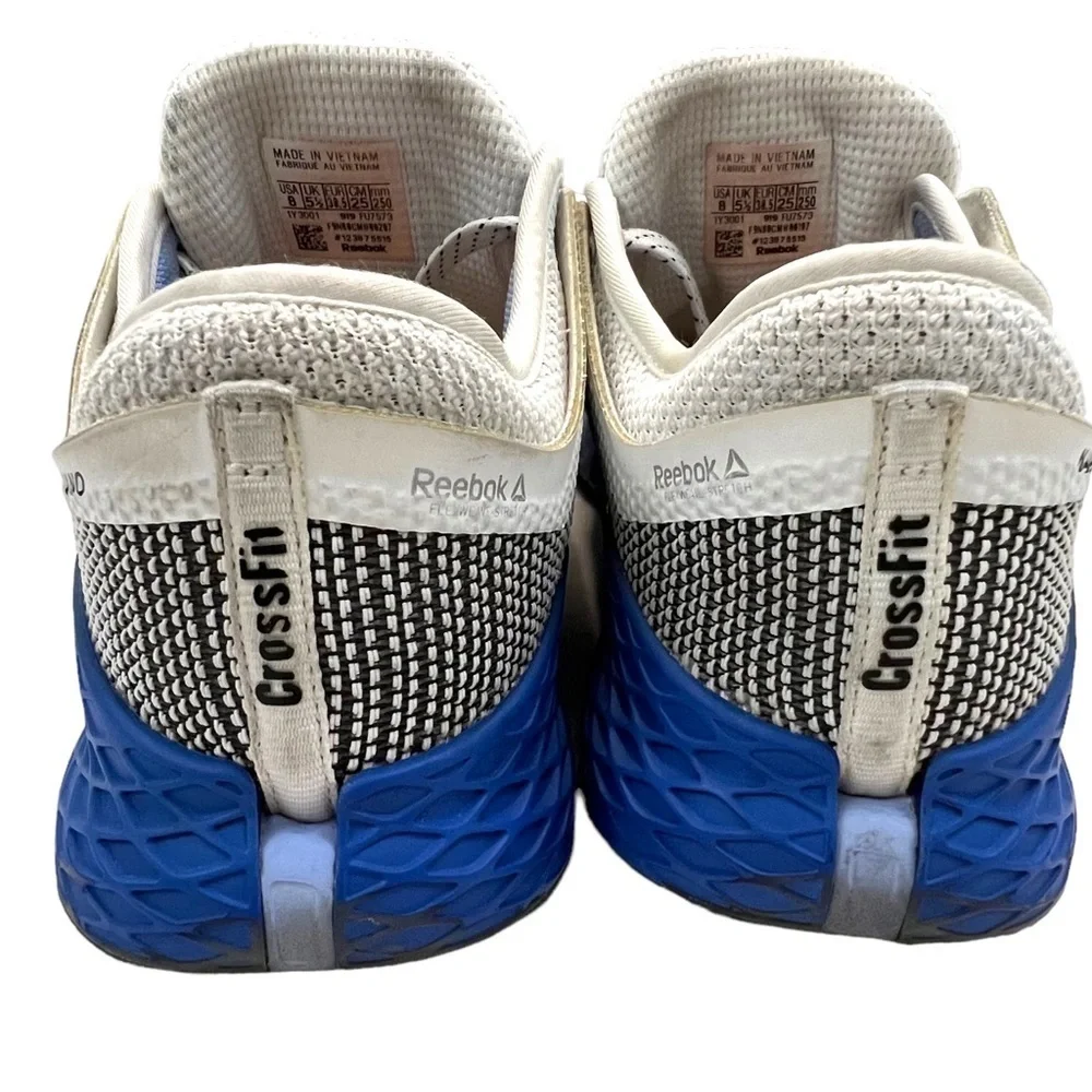 Reebok Nano 8 White Black Blue Womens Size 8 Cross Trainer Sneakers